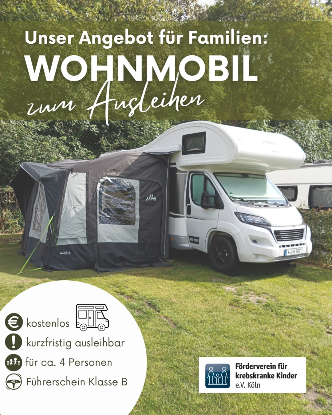 Wussten Sie schon, dass betroffene Familien unser Wohnmobil kostenfrei nutzen kö